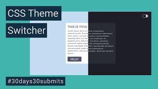 How To Create Dark Theme Switcher For Website Using  CSS and JS