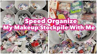 Speed Organize My Makeup Stockpile With Me! | Couponers Edition | At Home With Shaniqua