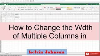 How to change the width of a column in Microsoft Excel | Change width of Multiple column in Excel