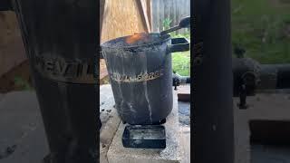 Casting gold pirate coins #treasure #casting #devilforge #trashtotresure #gold #bronze #brass #coin