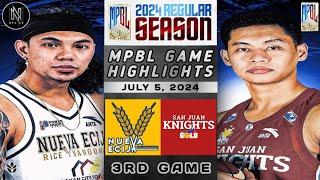 MPBL HIGHLIGHTS: NUEVA ECIJA RICE VANGUARDS VS SAN JUAN KNIGHTS (JULY 5, 2024)