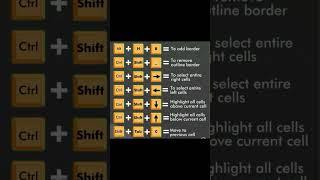 Advance Excel shortcut keys  #excel  #exceltips #exceltricks #exceltutorial #excelshorts