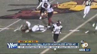 Serra High School football player hospitalized after hit