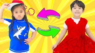 Annie and Sammy Pretend Play Magic Ball Exchanged Bodies | Funny Video with Kids Toys