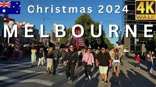 Melbourne Australia Walking Tour In December Christmas In The City Of Melbourne 4K