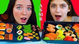 ASMR CANDY SUSHI VS REAL SUSHI CHALLENGE | EATING SOUNDS LILIBU