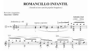 Antonio José: Romancillo Infantil for Guitar (Score video)