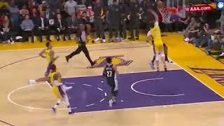 Lonzo Ball with the huge chasedown block!