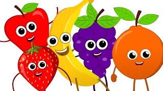 Five Little Fruits, Counting Song and Nursery Rhyme for Kids