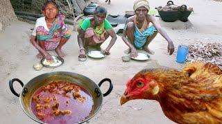 COUNTRY CHICKEN CURRY | Tribe grandmothers cooking delicious red country chicken | Morog Recipe