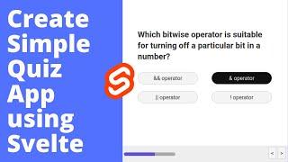 Create Simple Quiz App using Svelte | HTML, CSS & JavaScript