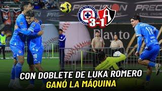 CRUZ AZUL 3-1 ATLAS | RESUMEN y GOLES | DOBLETE de Luka Romero y ANOTA el Toro Fernández | Amistoso