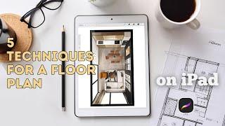 How to Sketch a Floor Plan | iPad Procreate Tutorial