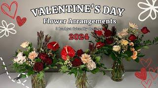 Valentine's Day Flower Arrangement 2024 | 3 budget friendly designs