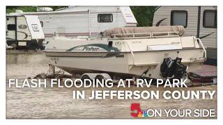 Flash flooding, water rescue at RV park in Jefferson County, Missouri