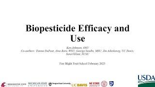 Biopesticides: Efficacy and Use