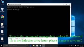 unlock bitlocker drive from command prompt without recovery key