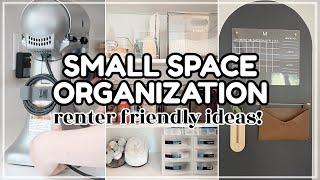 SMALL SPACE ORGANIZATION ON A BUDGET 2023 / RENTER FRIENDLY KITCHEN ORGANIZATION HACKS & IDEAS