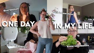 Ernte vom Balkon, Pull & Bear Haul, ganz viel Nähen, Brot backen || one day in my life