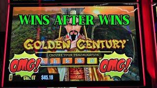 (WINS AFTER WINS) GOLDEN CENTURY SLOT MACHINE.  #slots #casino #slotmachine #jackpot