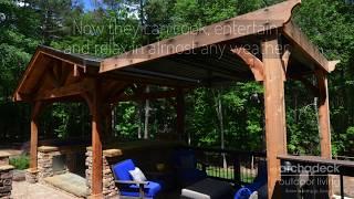 Raleigh Rustic Porch Roof Over Outdoor Kitchen