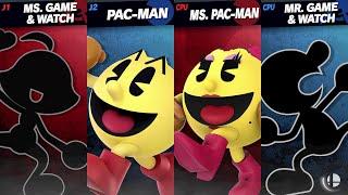 Pac-Man y Mr. Game and Watch vs Ms. Pac-Man y Ms. Game and Watch - Super Smash Bros Ultimate