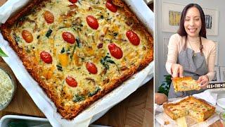 Flourless vegetable and cheese quiche