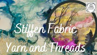 Stiffen fabrics yarns and threads with PVA glue to create interesting forms for craft embellishment.