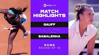 Coco Gauff vs. Aryna Sabalenka | 2021 Rome Round of 16 | WTA Match Highlights