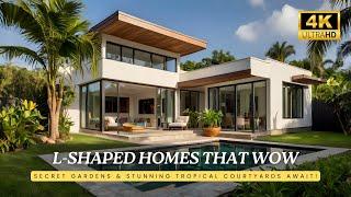 L-Shaped Home Designs with Secret Gardens & Tropical Courtyards You’ll Fall in Love With