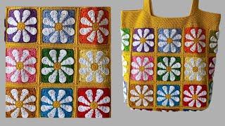 Beginner's Guide: How To Crochet A Retro Daisy Flower Granny Square Step by Step Tutorial @sara1111