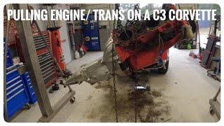 C3 Corvette Small Block Chevy Engine and Transmission Removal