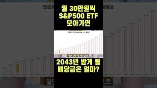 월 30만원씩 TIGER 미국S&P500 투자하면 2043년 받게 될 배당금 #shorts  #etf  #배당금