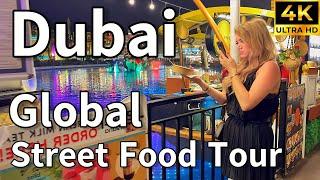 Dubai  Street Food Tour in Global Village, Season 2024 [ 4K ] Full Walking Tour