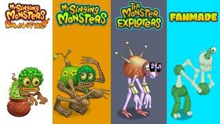 Dawn Of Fire Vs My Singing Monsters Vs The Monster Exolorers Vs Fanmade | Redesign Comparisons