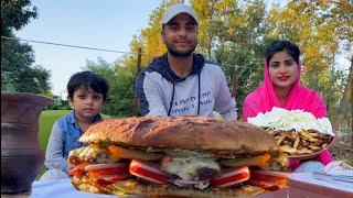 GIANT BURGER  I Nothing Can be Better than Prepared at Home I Outdoor Cooking I Roza Food Rail I