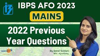 IBPS AFO Mains 2023 || 2022 Previous year paper || IBPS AFO Mains Strategy || By Sonal Ma'am