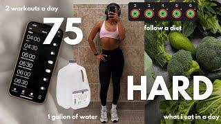 75 HARD challenge ︎ | day 1: a gallon of water is CRAZY,  leg day + cardio, easy low-cal meals