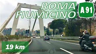 A91 Driving in ITALY | from ROME to FIUMICINO Aiport