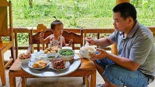 Clear grass around the farm - Go with your baby to buy a puppy to raise and Cooking /Xuan Truong