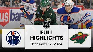 NHL Highlights | Oilers vs. Wild | December 12, 2024