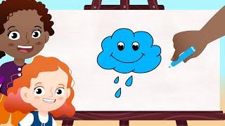 How to draw a Cloud | Drawing with Wibbi Kids | Learn to draw step by step