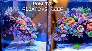 REEF AQUASCAPES - "floating reef tank" HOW TO SETUP - Nano aquarium