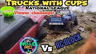 Hello RC vs RC Glock viewer challenge. Axial scx10ii k10 vs trx4 21 bronco Trucks with Cups match