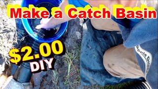 YARD DRAIN, How to Make a $2 Dollar Catch Basin