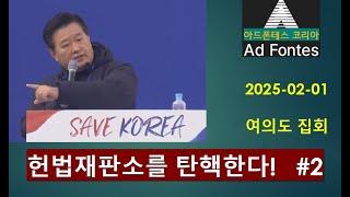 헌재를 탄핵한다 #02 //세이브 코리아 2025-02-01 여의도집회 연설. 문형배, 이미선, 정계선, 법복을 입은 좌파시민활동가들의 헌법 농단과 국민 우롱, 심판을 경고함