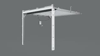 Animation 3D porte ISO45 sectionnelle avec portillon et moteur Novoporte