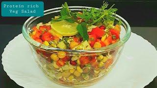 Protein Rich Veg Salad - प्रोटीन से भरपूर सलाद | Satvik Delights |