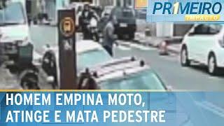 Homem morre atropelado por motociclista que empinou moto em avenida | Primeiro Impacto (06/01/25)