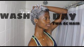 My Wash Day Routine | TWA 4C hair